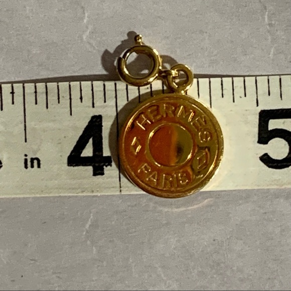 HERMÈS sellier gold plated ZIPPER PULL pendant CHARM